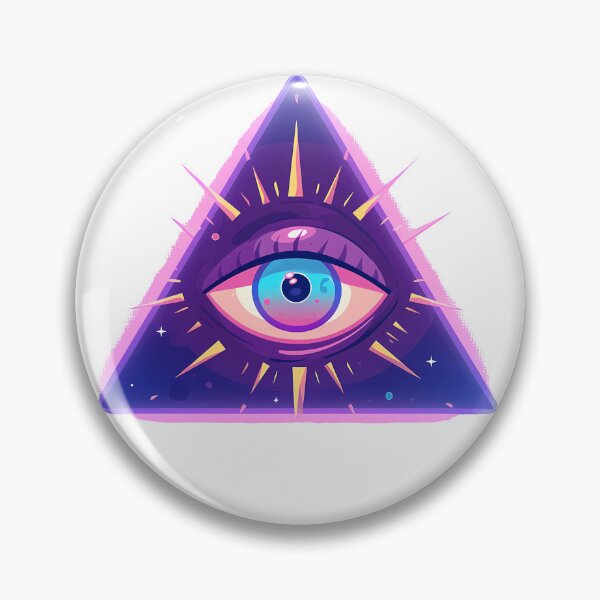Item preview, All-Seeing Eye Pyramid Neon - Mystical Illuminati Fantasy Art Print designed and sold by DesignArtist.ia.