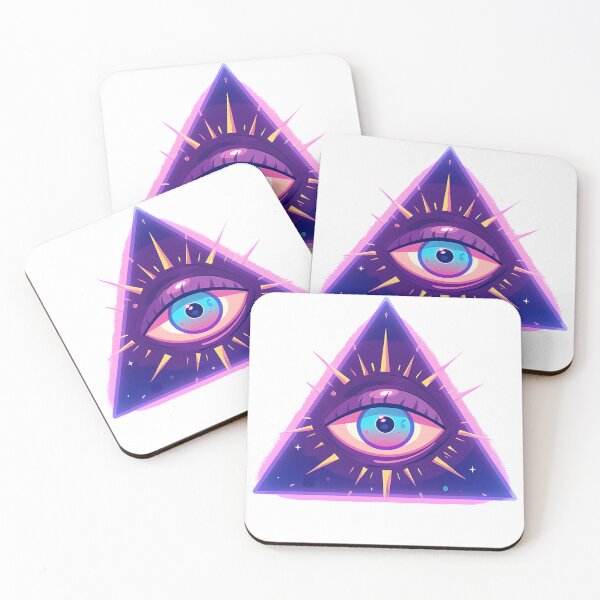 Item preview, All-Seeing Eye Pyramid Neon - Mystical Illuminati Fantasy Art Print designed and sold by DesignArtist.ia.