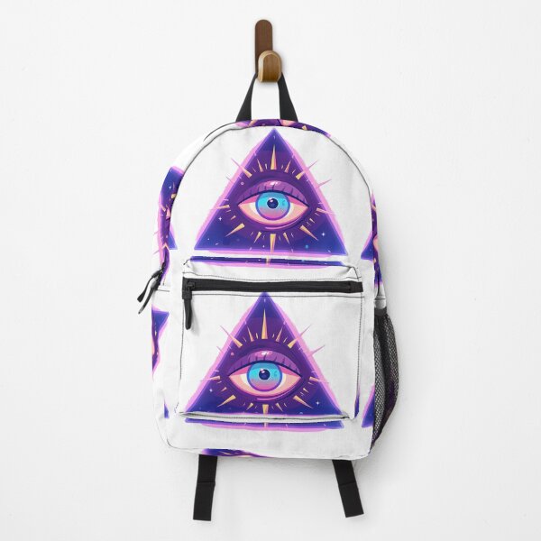 Item preview, All-Seeing Eye Pyramid Neon - Mystical Illuminati Fantasy Art Print designed and sold by DesignArtist.ia.