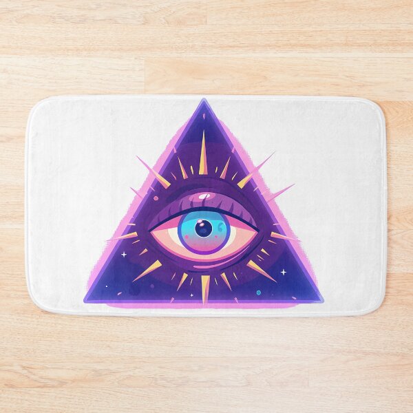 Item preview, All-Seeing Eye Pyramid Neon - Mystical Illuminati Fantasy Art Print designed and sold by DesignArtist.ia.