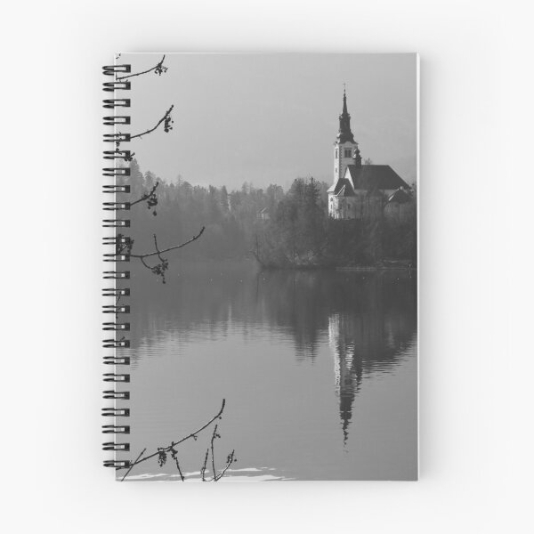 Item preview, Lake Bled in Black and White - Slovenia Travel Photography designed and sold by CarolinaReina.