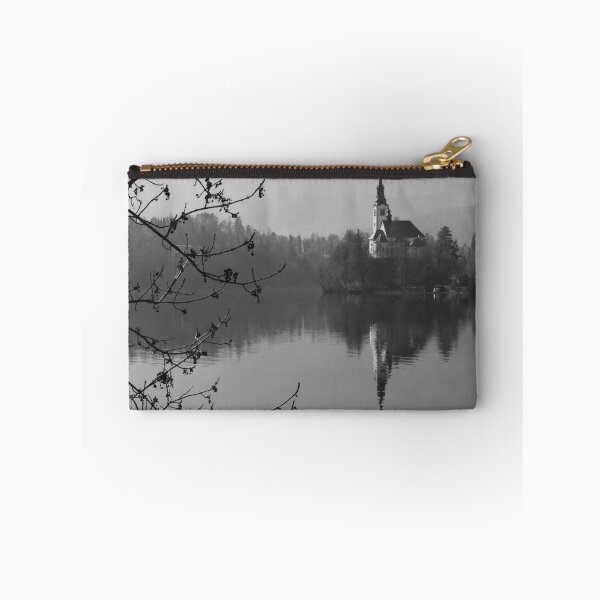 Item preview, Lake Bled in Black and White - Slovenia Travel Photography designed and sold by CarolinaReina.
