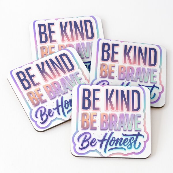 Item preview, "BE KIND BE BRAVE BE HONEST" – Warm Gradient Motivational Values Sticker Art designed and sold by ARTCREATESHOP.