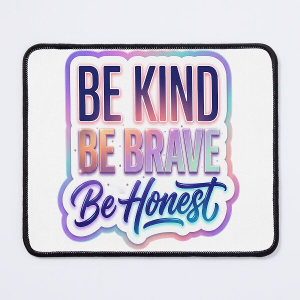 Item preview, "BE KIND BE BRAVE BE HONEST" – Warm Gradient Motivational Values Sticker Art designed and sold by ARTCREATESHOP.