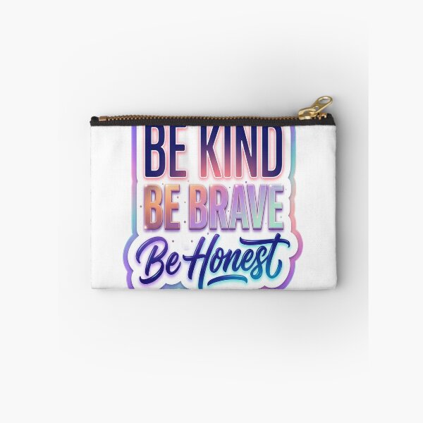Item preview, "BE KIND BE BRAVE BE HONEST" – Warm Gradient Motivational Values Sticker Art designed and sold by ARTCREATESHOP.