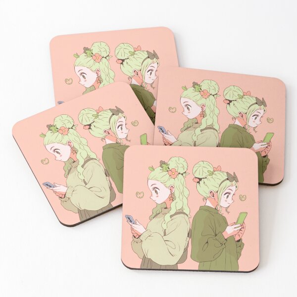 Item preview, Kawaii Anime Twins with Smartphones – Cute Pastel Anime Design designed and sold by madkiitten.