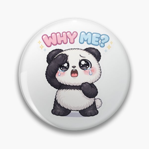 Item preview, Cute Dramatic Panda “Why Me?” Sticker – Kawaii Emotional Cartoon designed and sold by aurapicks786.