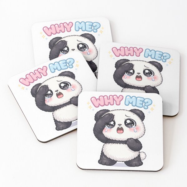 Item preview, Cute Dramatic Panda “Why Me?” Sticker – Kawaii Emotional Cartoon designed and sold by aurapicks786.