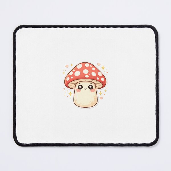 Item preview, Kawaii ? Smiling Amanita mushroom with rosy cheeks & big sparkle eyes designed and sold by GLOW DOODLE STUDIO.