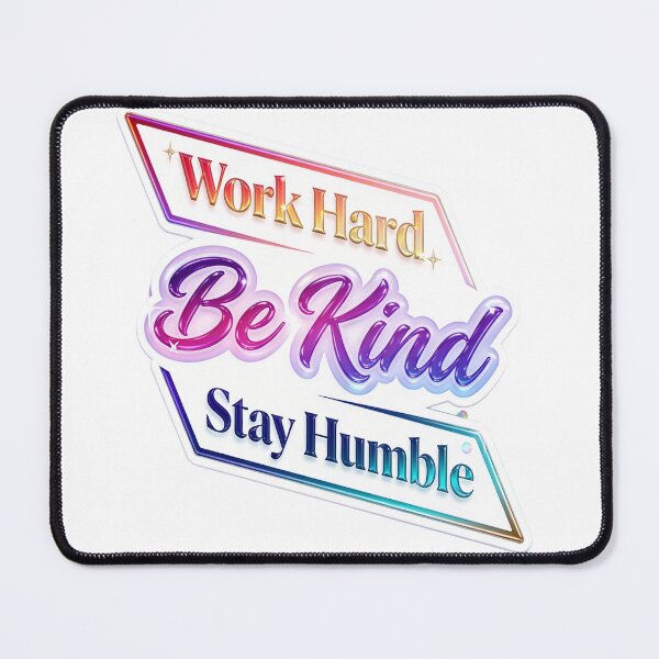 Item preview, "Work Hard Be Kind Stay Humble" – Vibrant Gradient Motivational Success Sticker designed and sold by ARTCREATESHOP.