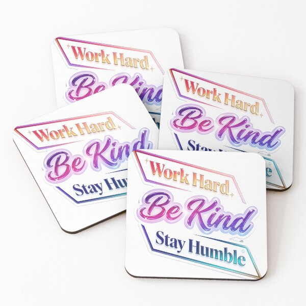 Item preview, "Work Hard Be Kind Stay Humble" – Vibrant Gradient Motivational Success Sticker designed and sold by ARTCREATESHOP.