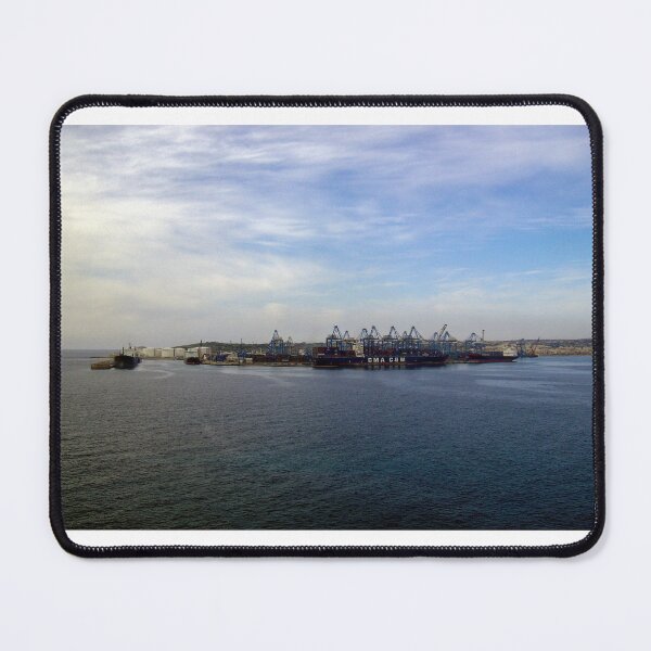 Item preview, Container Ship at Industrial Port With Cranes and Shipping Containers Under Cloudy Sky designed and sold by Nmallia.