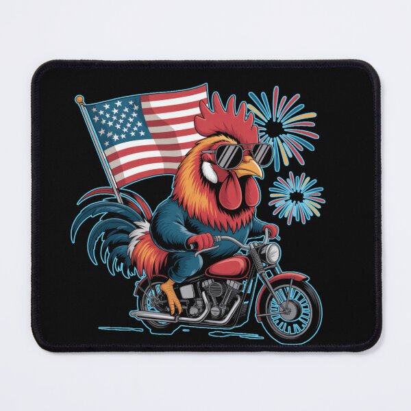 Item preview, Patriotic Rooster Biker Riding Motorcycle Funny American Chicken Rider designed and sold by Nzgiftsandmore.