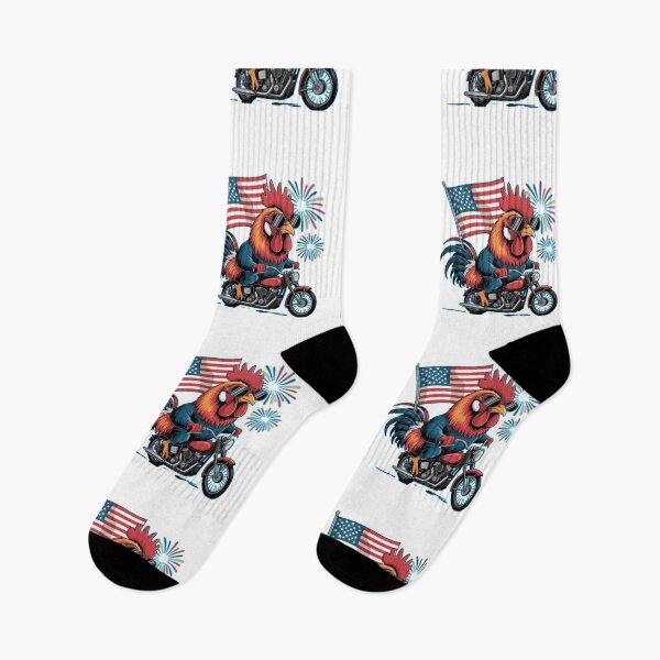 Item preview, Patriotic Rooster Biker Riding Motorcycle  Funny American Chicken Rider designed and sold by Nzgiftsandmore.
