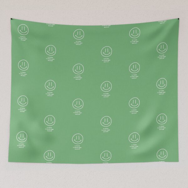 Item preview, No Thanks I'm Kinda Vegan and Stuff Smiley Face designed and sold by coodoosandco.