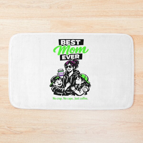 Item preview, Copy of Best Mom Ever -  No crap.  No cape. Just coffee (Green edition) designed and sold by Teacuppupdesign.