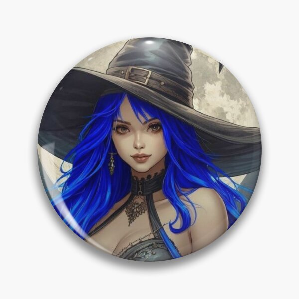 Item preview, Blue Haired Moon Witch Portrait designed and sold by BlondeBalance.