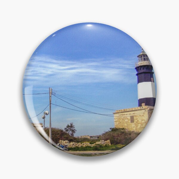 Item preview, Historic Black and White Lighthouse Beside Coastal Radio Station Under Clear Blue Sky designed and sold by Nmallia.