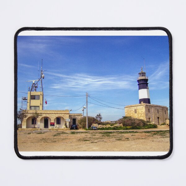 Item preview, Historic Black and White Lighthouse Beside Coastal Radio Station Under Clear Blue Sky designed and sold by Nmallia.