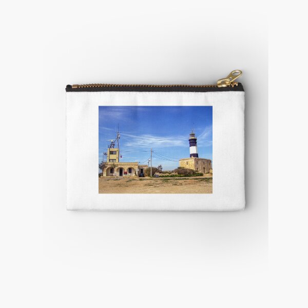 Item preview, Historic Black and White Lighthouse Beside Coastal Radio Station Under Clear Blue Sky designed and sold by Nmallia.