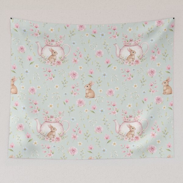 Item preview, Cute Bunny Floral Cottagecore Spring Pattern designed and sold by OneLook.