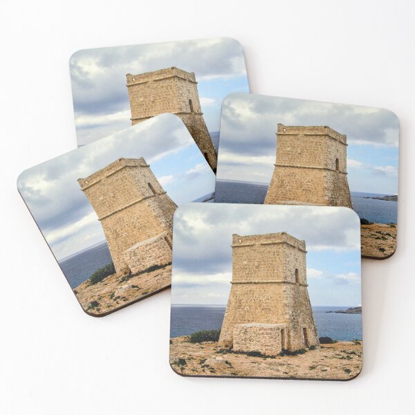 Item preview, Historic Coastal Watchtower Overlooking Mediterranean Sea On Rocky Shore Under Cloudy Sky designed and sold by Nmallia.