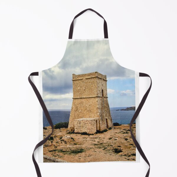 Item preview, Historic Coastal Watchtower Overlooking Mediterranean Sea On Rocky Shore Under Cloudy Sky designed and sold by Nmallia.