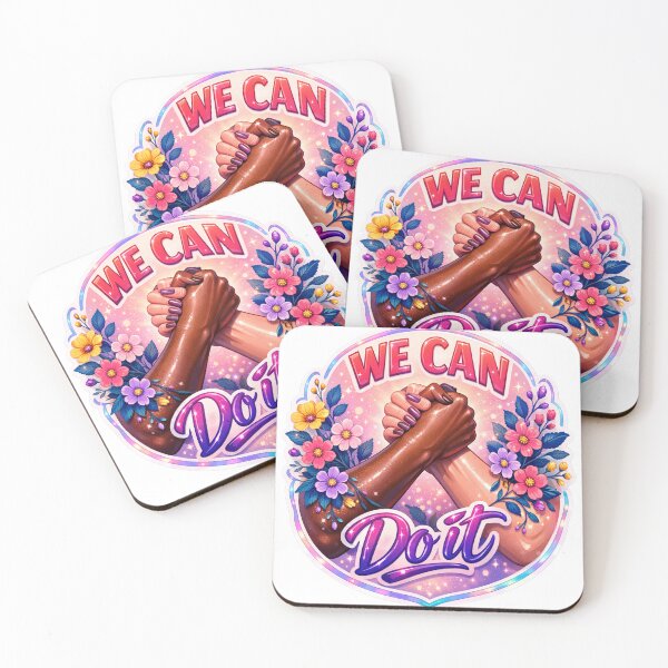 Item preview, "WE CAN DO IT" – Diverse Arms Floral Solidarity Empowering Sticker Art designed and sold by ARTCREATESHOP.