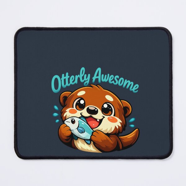 Item preview, Otterly Awesome Cute Otter Holding Fish Funny Otter Pun designed and sold by PunchDrop.