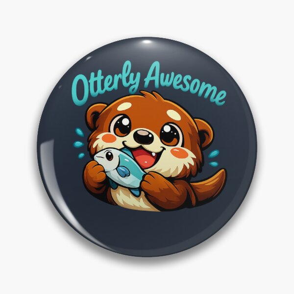 Item preview, Otterly Awesome Cute Otter Holding Fish Funny Otter Pun designed and sold by PunchDrop.