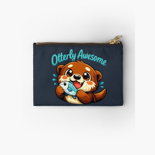 Item preview, Otterly Awesome Cute Otter Holding Fish Funny Otter Pun designed and sold by PunchDrop.