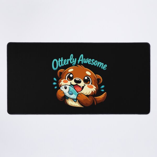 Item preview, Otterly Awesome Cute Otter Holding Fish Funny Otter Pun designed and sold by PunchDrop.