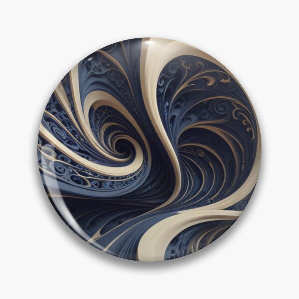 Item preview, Navy Ivory Ribbon Swirl designed and sold by Harmonic_Layers.