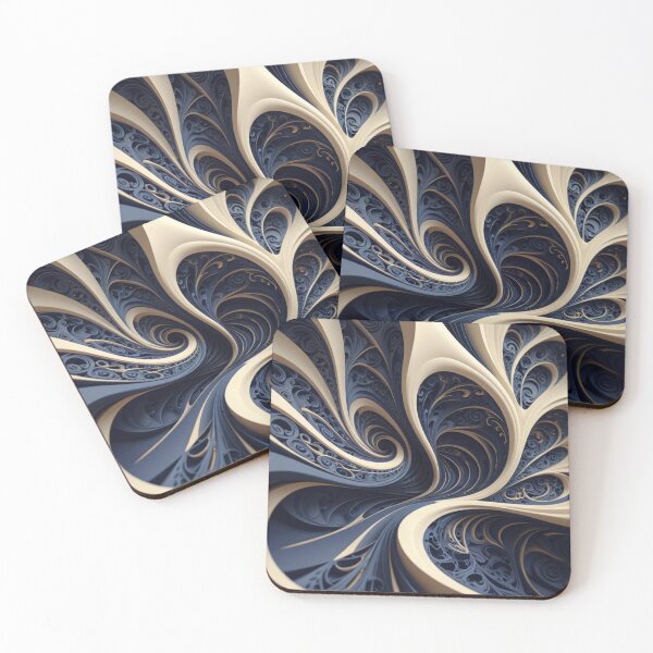 Item preview, Navy Ivory Ribbon Swirl designed and sold by Harmonic_Layers.