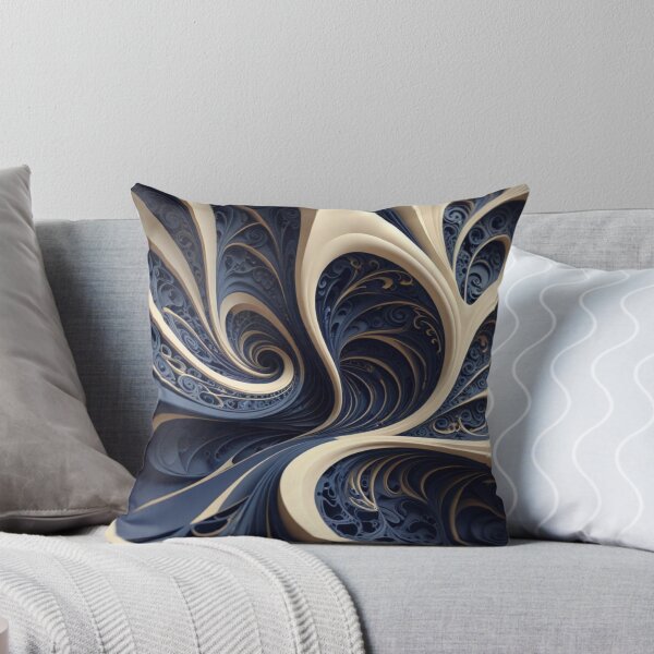 Item preview, Navy Ivory Ribbon Swirl designed and sold by Harmonic_Layers.