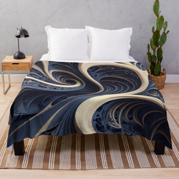 Item preview, Navy Ivory Ribbon Swirl designed and sold by Harmonic_Layers.
