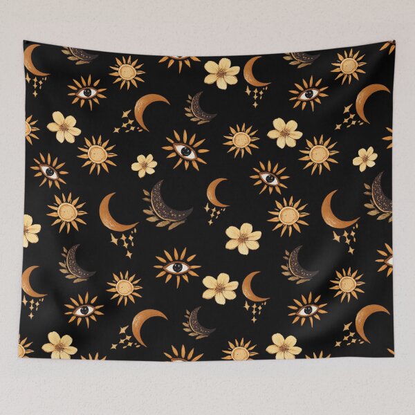 Item preview, Boho Sun Moon Eye Pattern | Celestial Cottagecore Aesthetic designed and sold by TownWish.