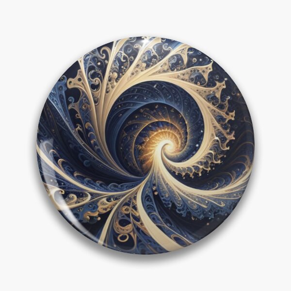 Item preview, Navy Gold Spiral Bloom designed and sold by Harmonic_Layers.