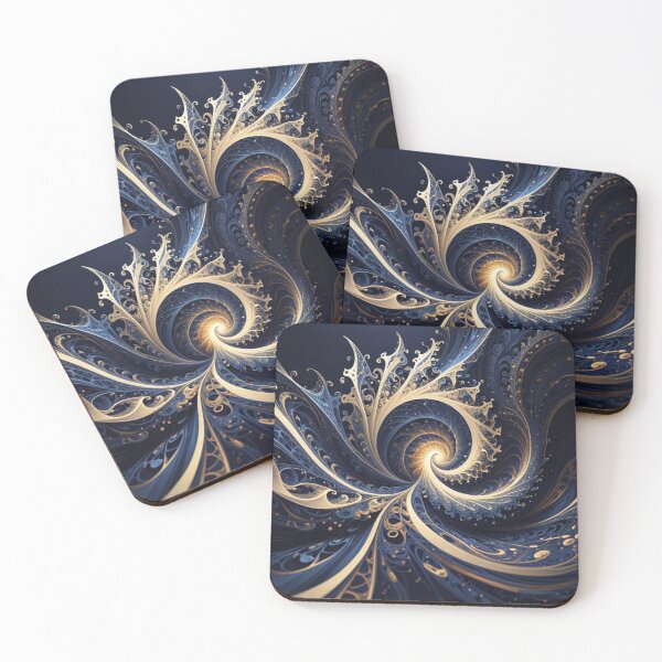 Item preview, Navy Gold Spiral Bloom designed and sold by Harmonic_Layers.