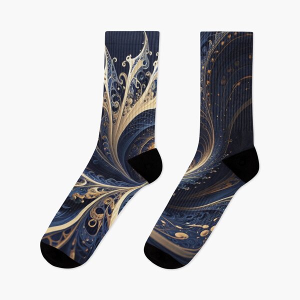 Item preview, Navy Gold Spiral Bloom designed and sold by Harmonic_Layers.