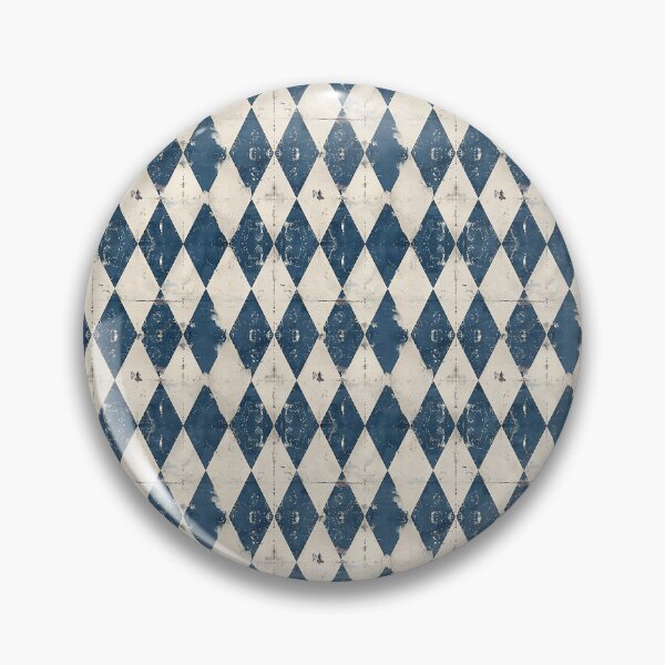 Item preview, Vintage Distressed Blue and White Diamond Pattern designed and sold by LouieVanille.