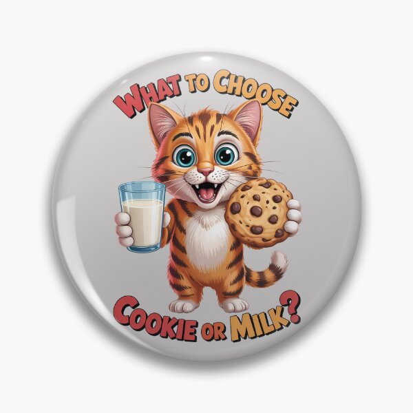 Item preview, What to Choose – Cookie or Milk? Funny Cookie Cereal Cat Design designed and sold by Art-Arcade6.