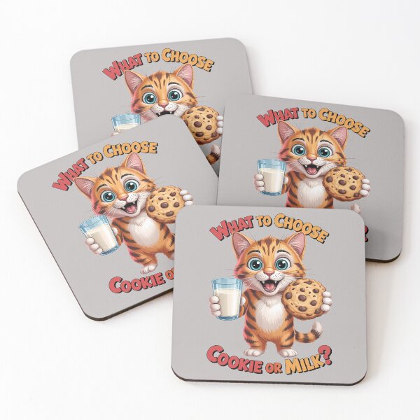 Item preview, What to Choose – Cookie or Milk? Funny Cookie Cereal Cat Design designed and sold by Art-Arcade6.