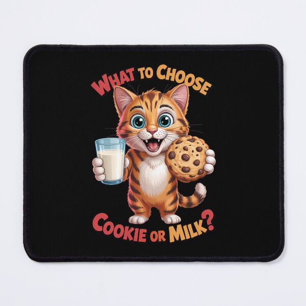 Item preview, What to Choose – Cookie or Milk? Funny Cookie Cereal Cat Design designed and sold by Art-Arcade6.