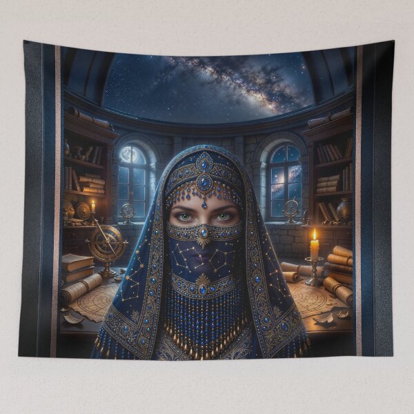Item preview, Portrait Of Mystic Guardian Zaria Varrus Celestial Scholar Stunning AI Concept Art by Xzendor7 designed and sold by Xzendor7 Digital Art Creations.