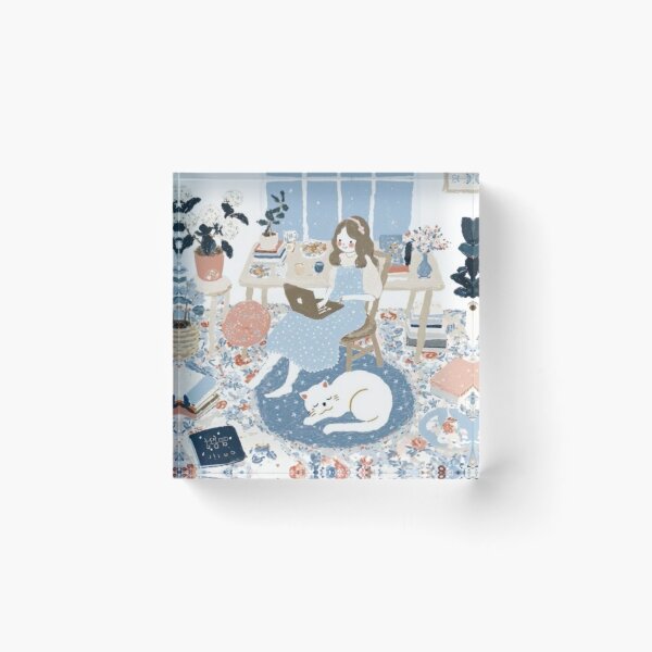 Item preview, “Cozy Night Muse: Girl in Her Winter Sanctuary” designed and sold by Print Fiction.