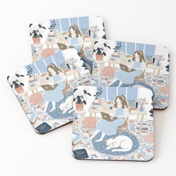 Item preview, “Cozy Night Muse: Girl in Her Winter Sanctuary” designed and sold by Print Fiction.
