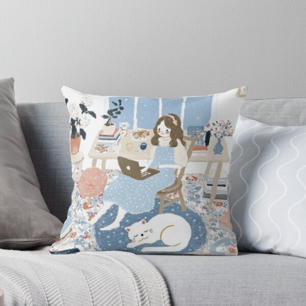 Item preview, “Cozy Night Muse: Girl in Her Winter Sanctuary” designed and sold by Print Fiction.