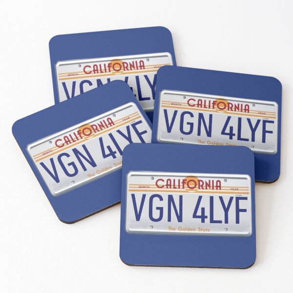 Artikelvorschau, Vegan For Life Kalifornisches Nummernschild entworfen und verkauft von coodoosandco.