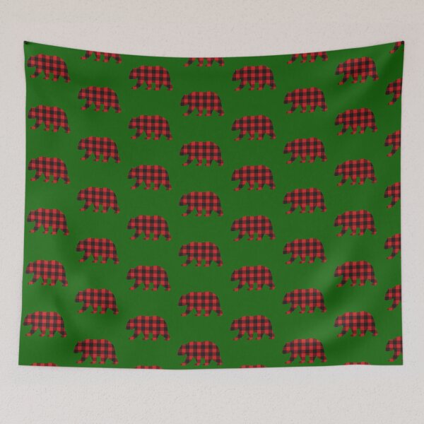 Item preview, plaid bear designed and sold by Broken Antler Designs .